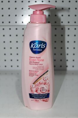 Karis naturals vitamin boost even tone uv protect hand & body lotion