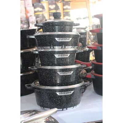 Lovesmile black granite non-stick cookware set