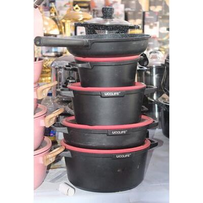 Ucclife black and red non-stick cookware set